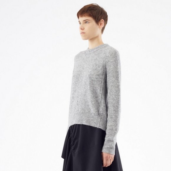 3.1 Phillip Lim Sweater Alpaca & Wool High-Low Sweater in Gray Sz XS FLAW - Picture 1 of 16